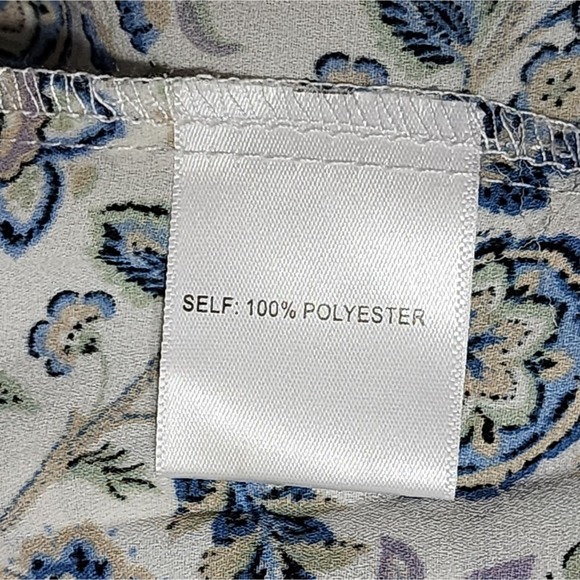 Rose & Olive blue &‎ white floral smocked yoke boho peasant blouse plus size 3X - Picture 6 of 9